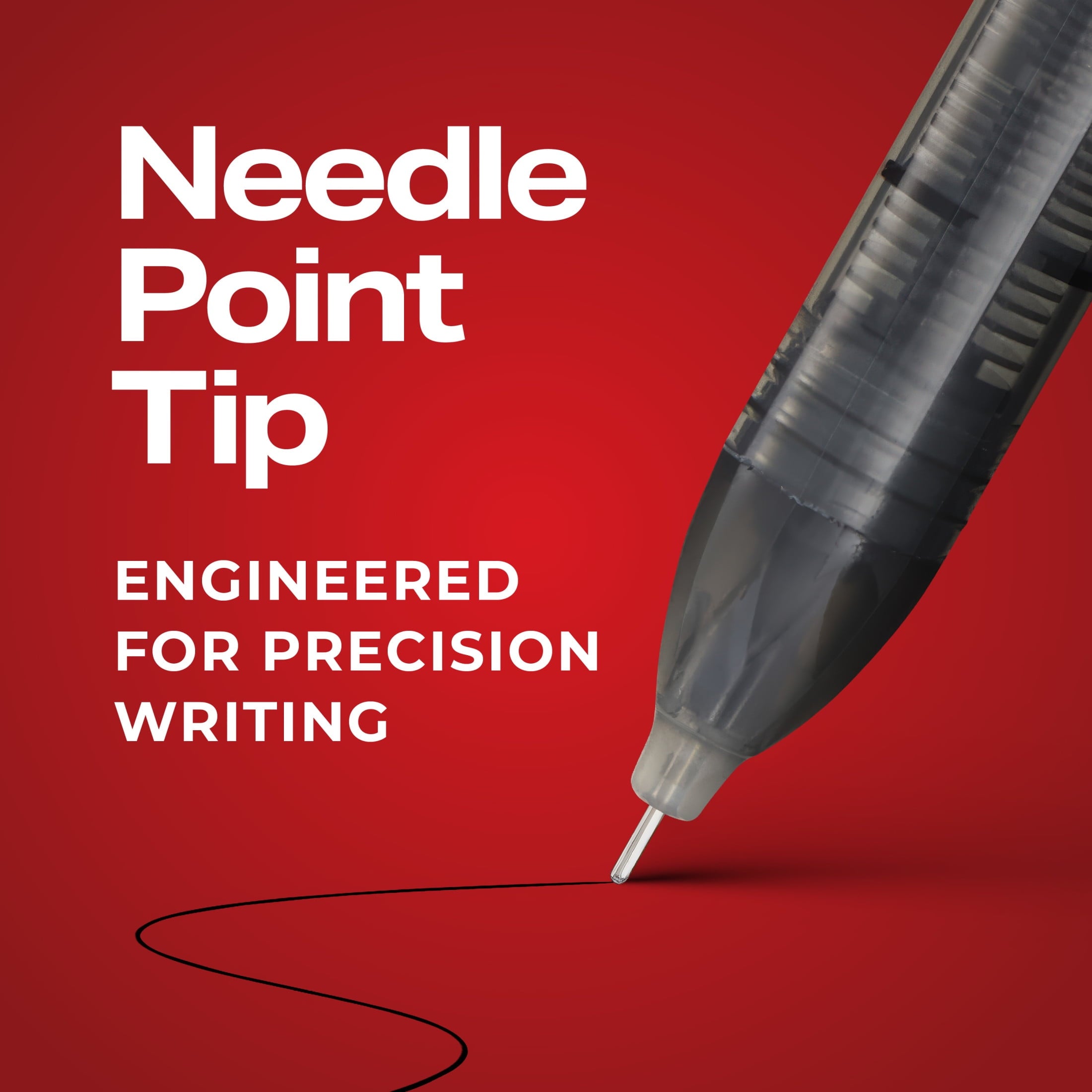 Sharpie Rollerball Pen, Needle Point (0.5mm) Precision Pen, Blue Ink, 4 Count