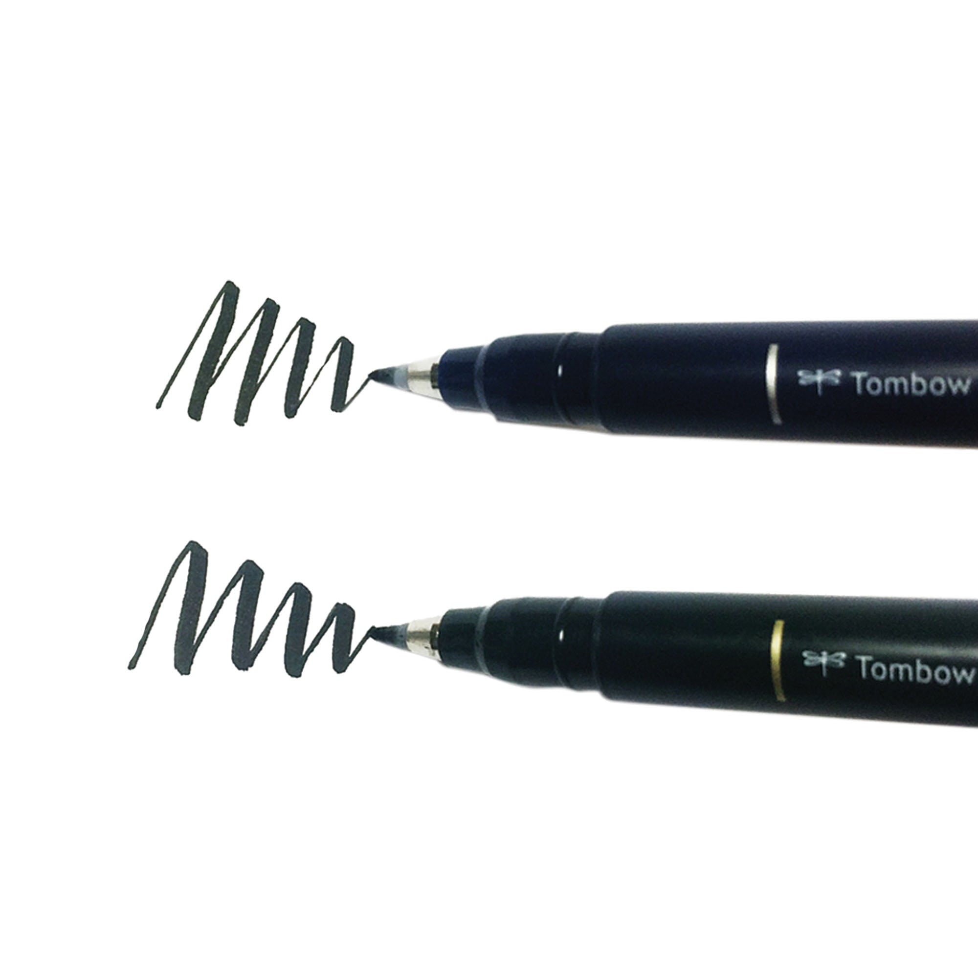 Tombow 62038 Fudenosuke Brush Pens, Hard and Soft Tip Brush Pens, Black, 2 Pack
