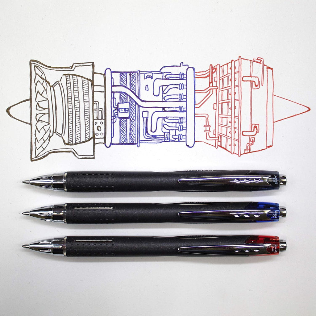 Uni-Ball SXN-210 Jetstream RT Retractable Rollerball Pen Black Ink - Pack of 12