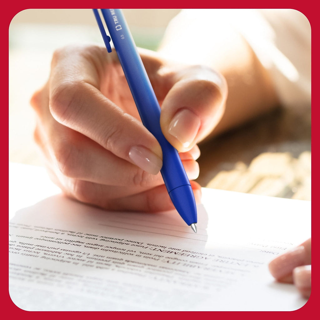 TRU RED Retractable Quick Dry Gel Pens Fine Point 0.5mm Blue DZ TR54490