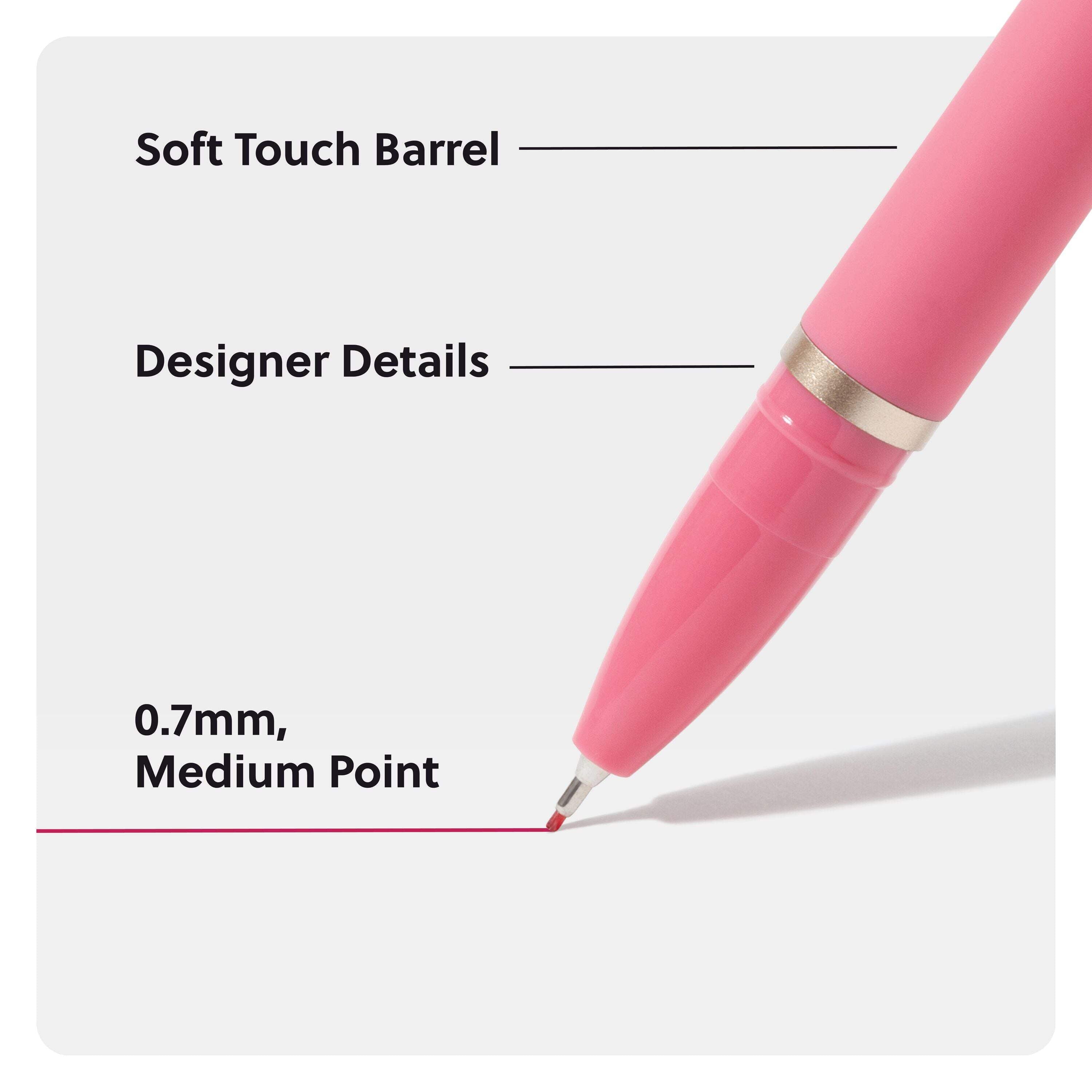 U Brands Catalina Felt Tip Pens, 10 Count, Soft Touch, Medium (0.7 mm) Point, Assorted Color Ink