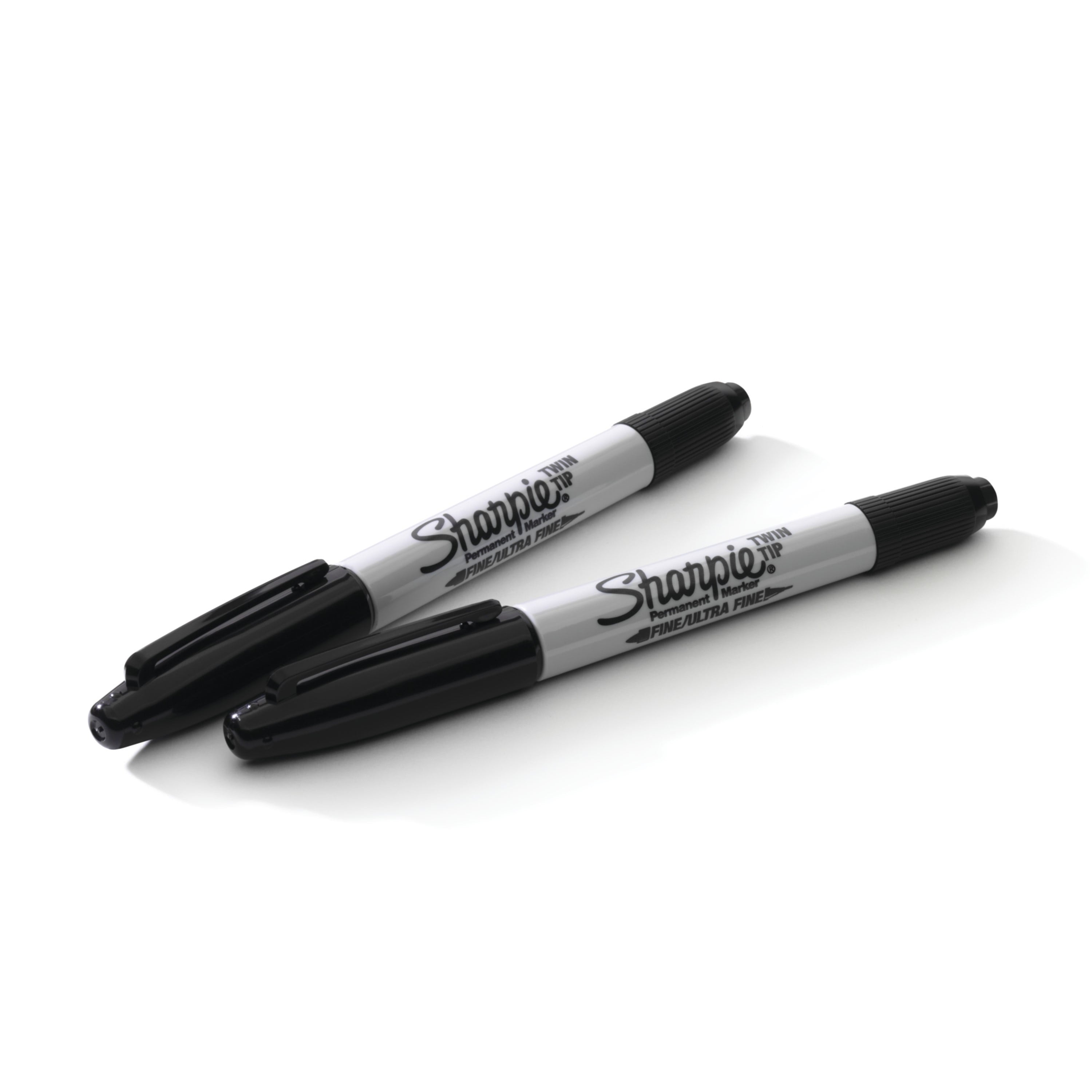 Sharpie Twin Tip Permanent Markers, Fine and Ultra Fine, Black, 12 Count