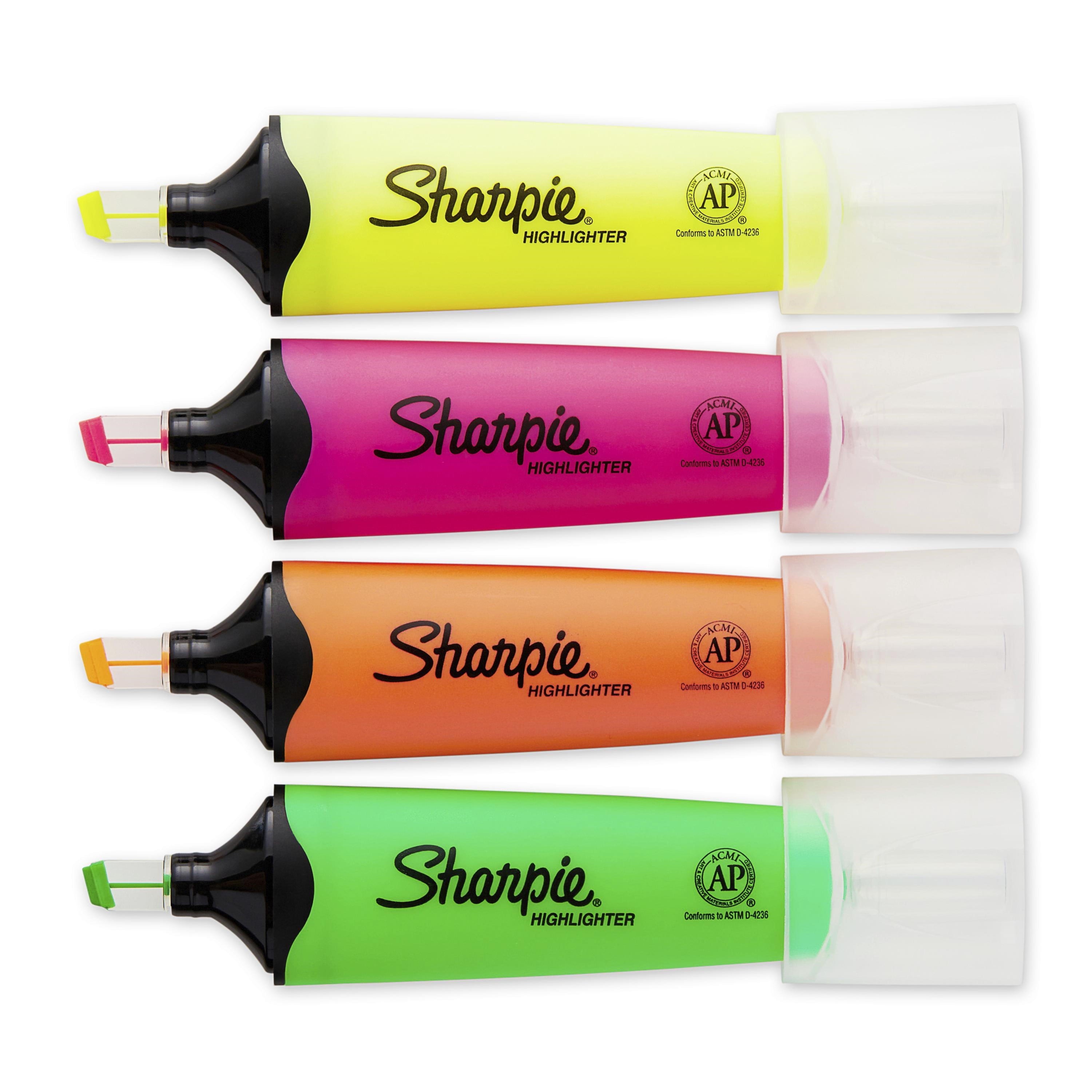 Sharpie Clear View Highlighters, Chisel Tip, Assorted Colors, 4 Count