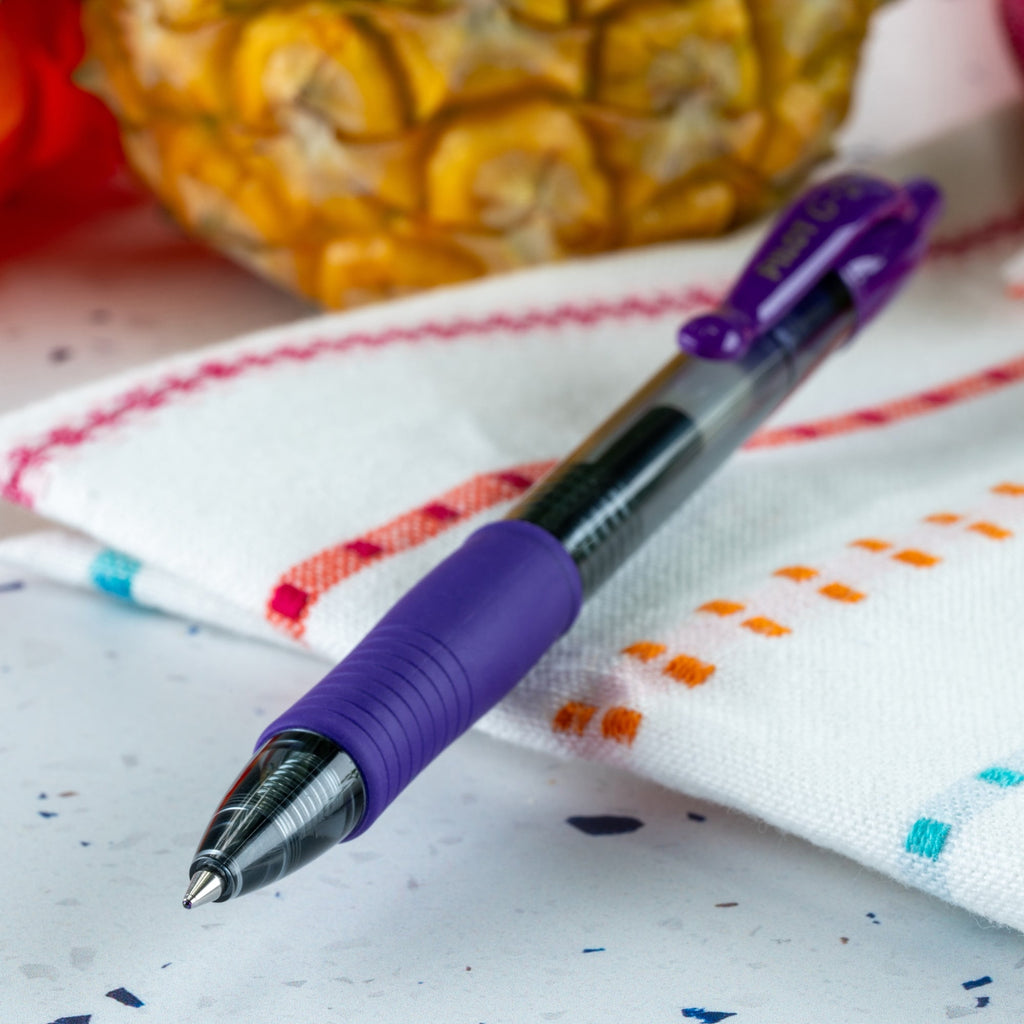 Pilot G2 Harmony Gel Pens, Fine Point, 0.7 mm, Clear Barrels, Assorted Ink, Pack Of 4 Pens