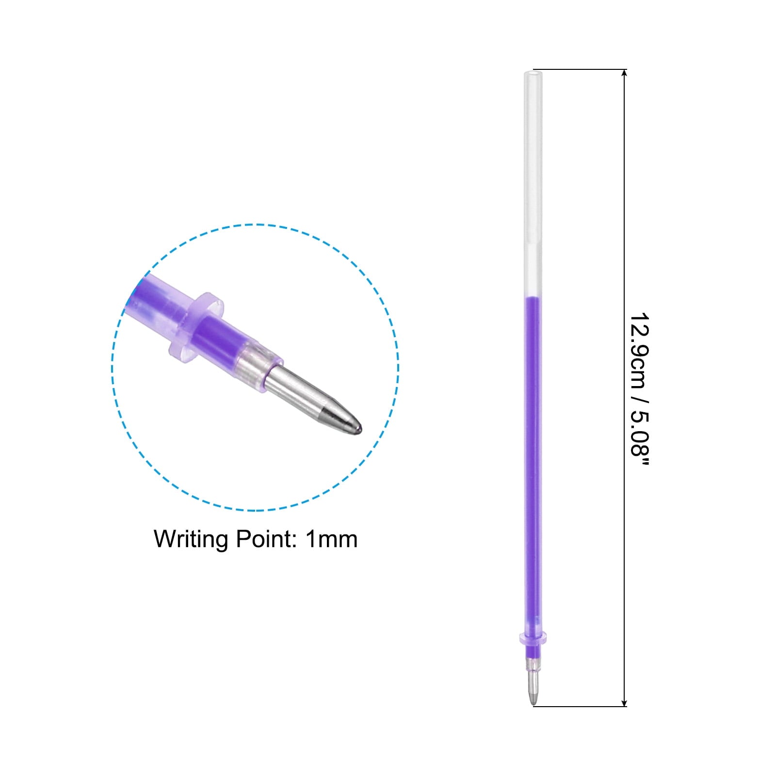 Uxcell 1mm Gel Pens Refills, 48 Pack  Fluorescence Metallic Ink Bold Point for Adults Coloring Books  , Purple