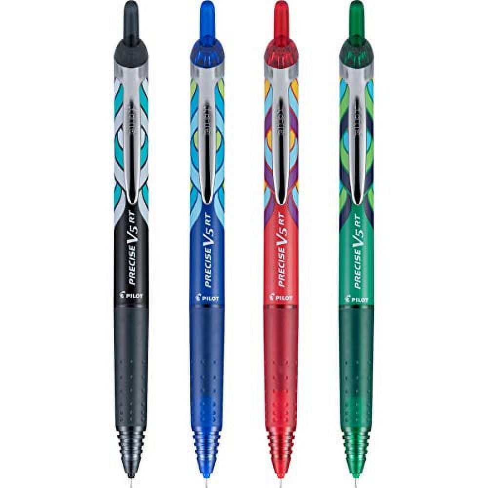 Pilot Precise V5 Retractable Rolling Ball Pens, Extra Fine Point , 0.5 mm, Assorted Ink, 4 Pack