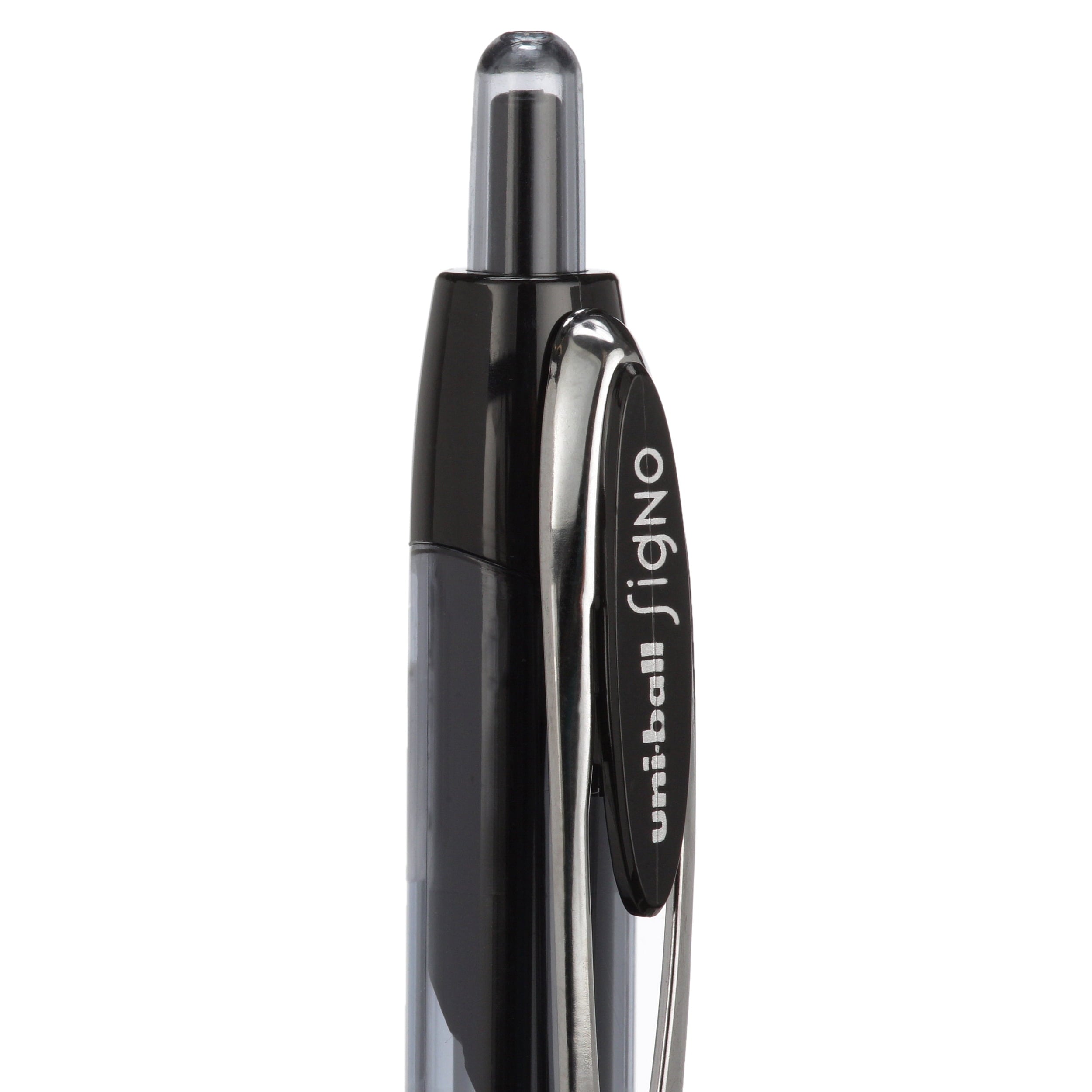 uni-ball 207 Retractable Gel Pens, Medium Point, Black, Box of 12
