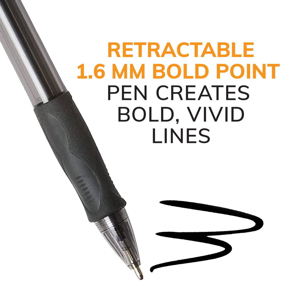 BIC Glide Bold Retractable Ball Pen, Blue, 1.6mm Bold Point, 12 Pack