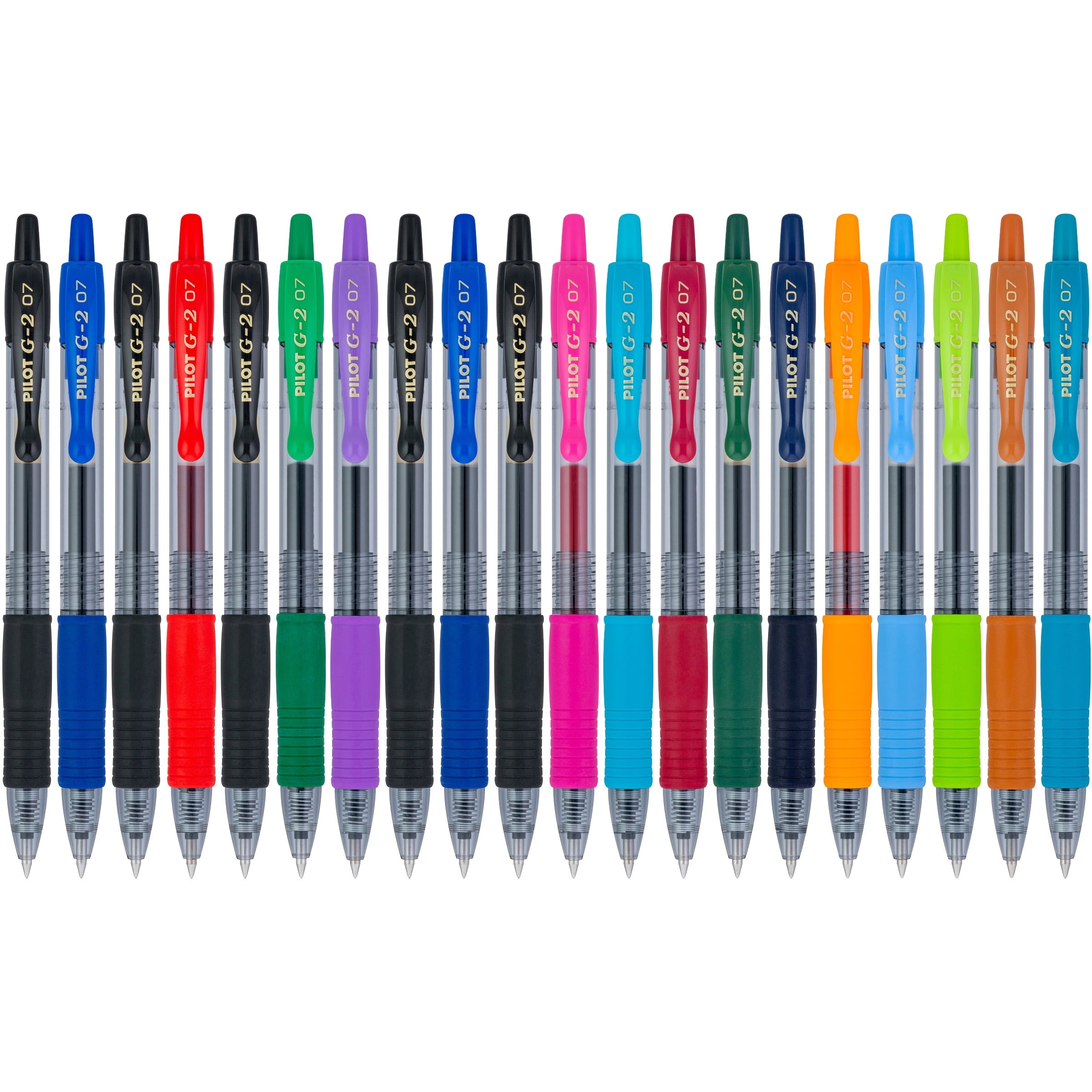 Pilot G2 Retractable Gel Pen, Fine Point (0.7 mm), Assorted Ink, 20 Count