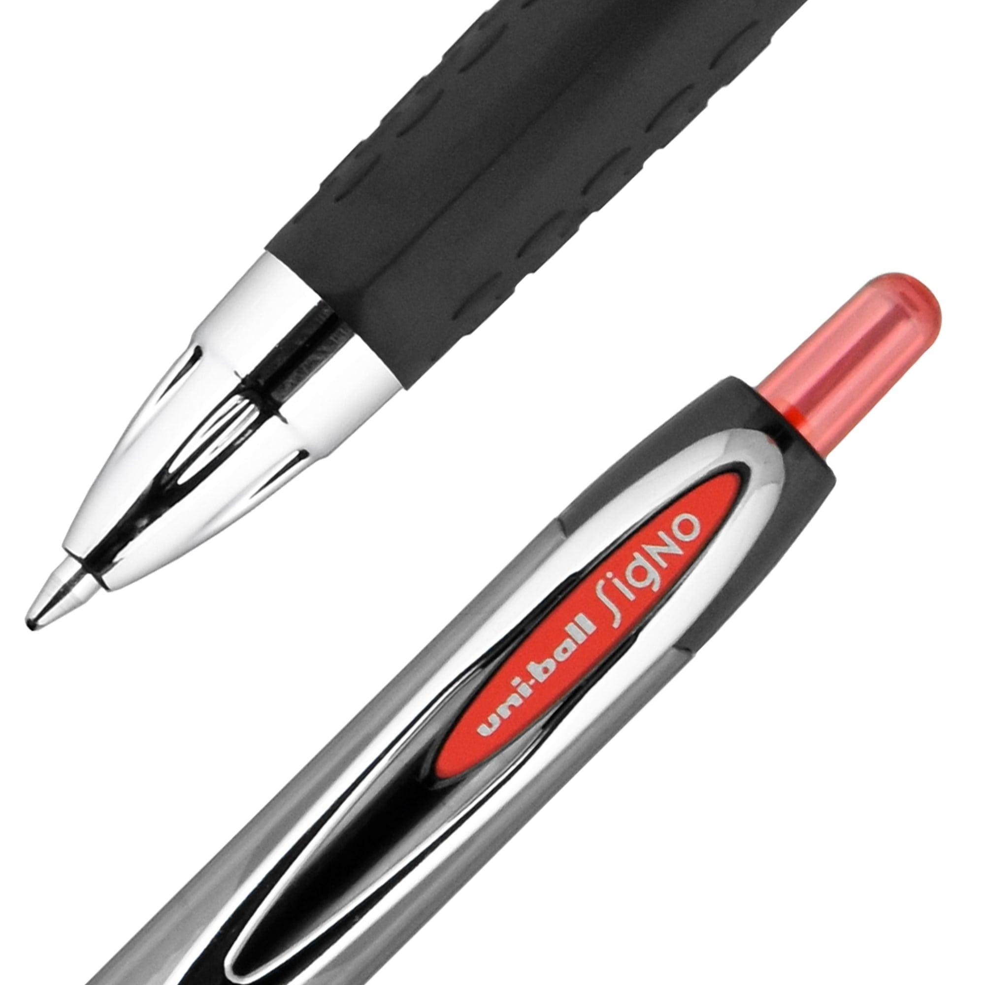 Uniball 207 Retractable Gel Pens, Medium Point (0.7mm), Red Ink, 12 Count