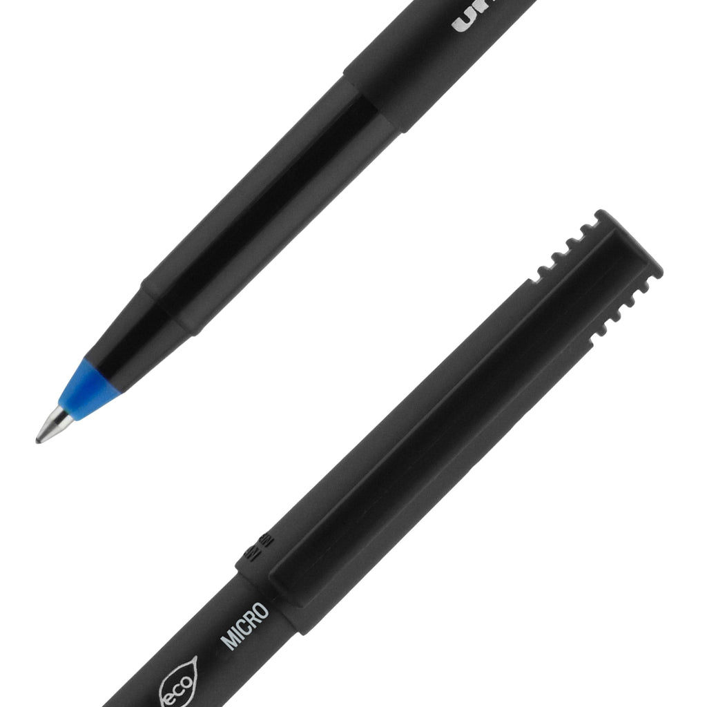 Uniball ONYX Rollerball Pens, Micro Point (0.5mm), Blue Ink, 12 Count