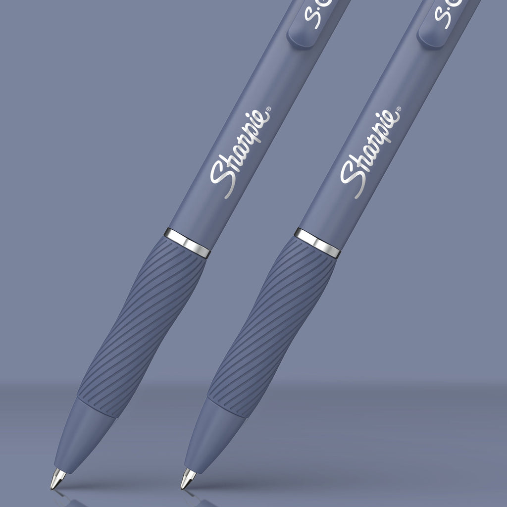 Sharpie S-Gel, Gel Pens, Medium Point (0.7mm), Moonlit Midnight Barrel, Black Ink, 4 Count