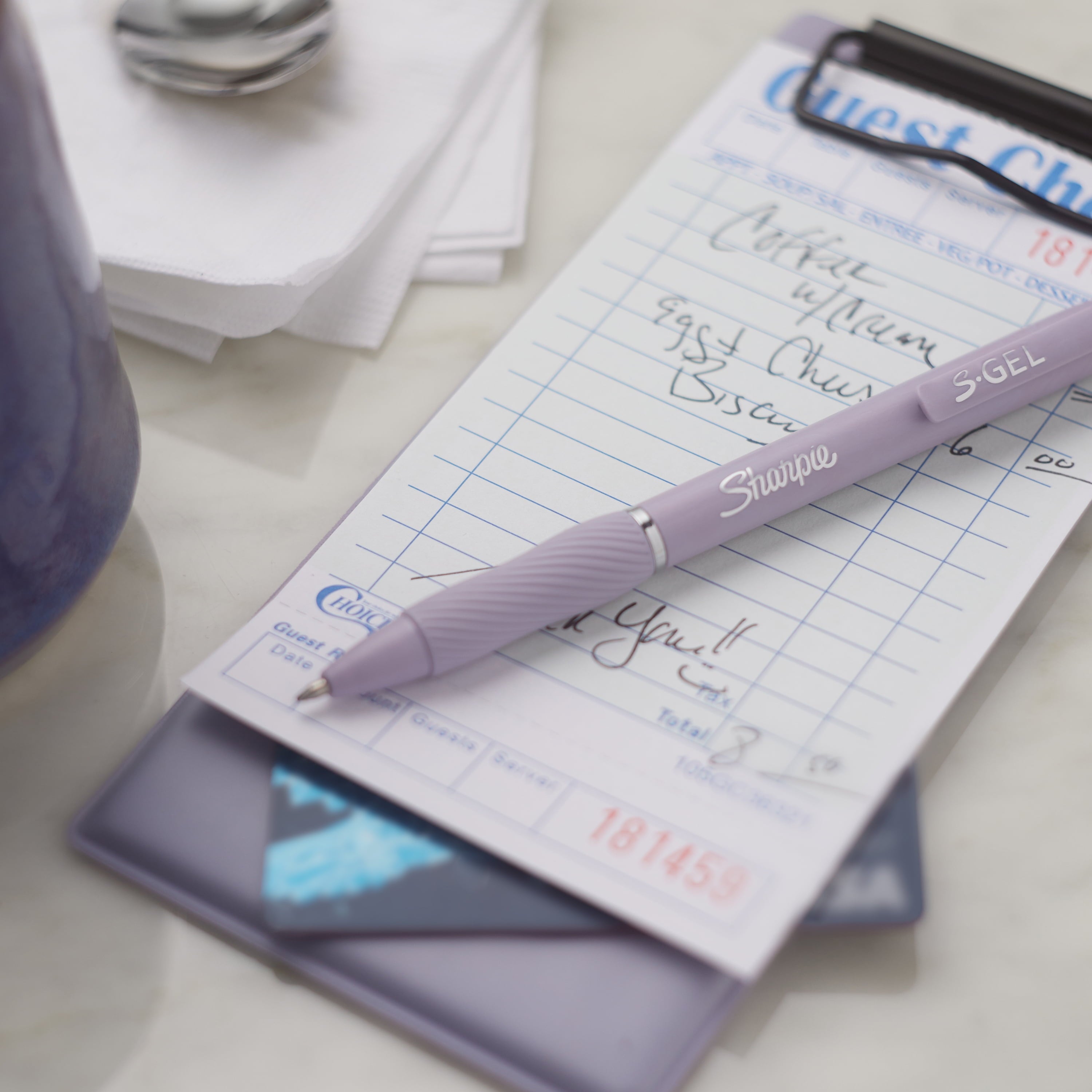 Sharpie S-Gel Pens, Medium Point (0.7mm), Violet Barrel, Black Ink, 4 Count