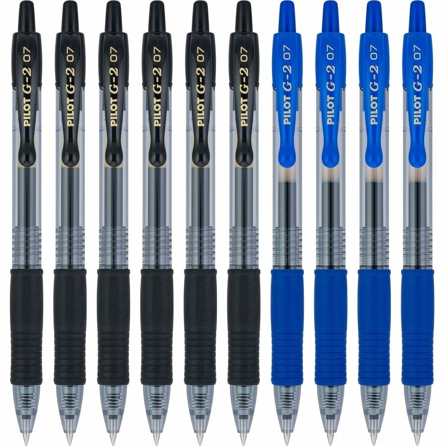 Pilot G2 Premium Retractable Gel Ink Pens Fine Point, Black and Blue Ink, 10 Count
