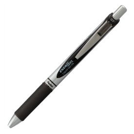Pentel EnerGel RTX Retractable Liquid Gel Pen, (0.7mm) Metal Tip, Medium Line,0.7mm, Black Ink, 12-Pk Hanging Window Box