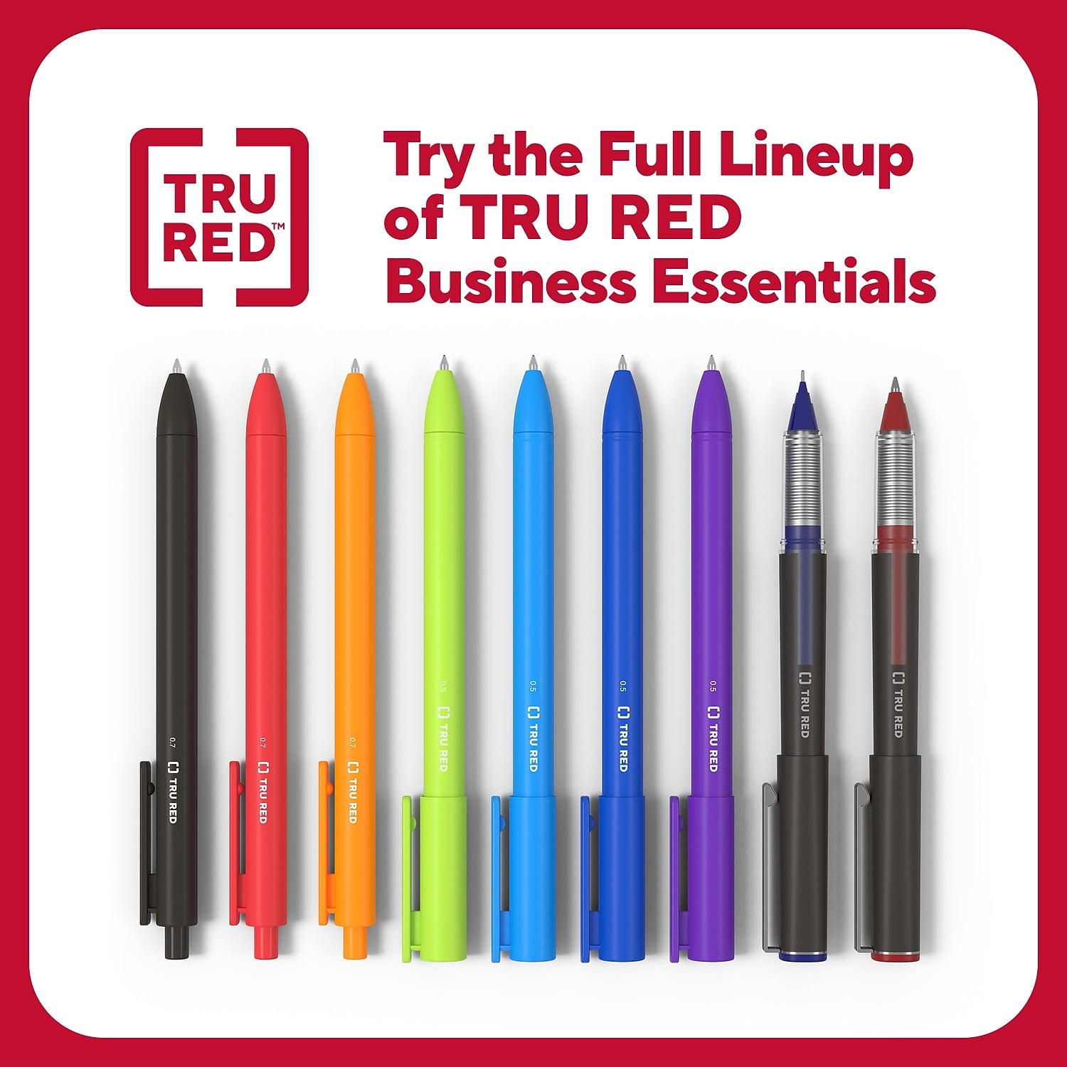 TRU RED Retractable Quick Dry Gel Pens Fine Point 0.5mm Blue DZ TR54490