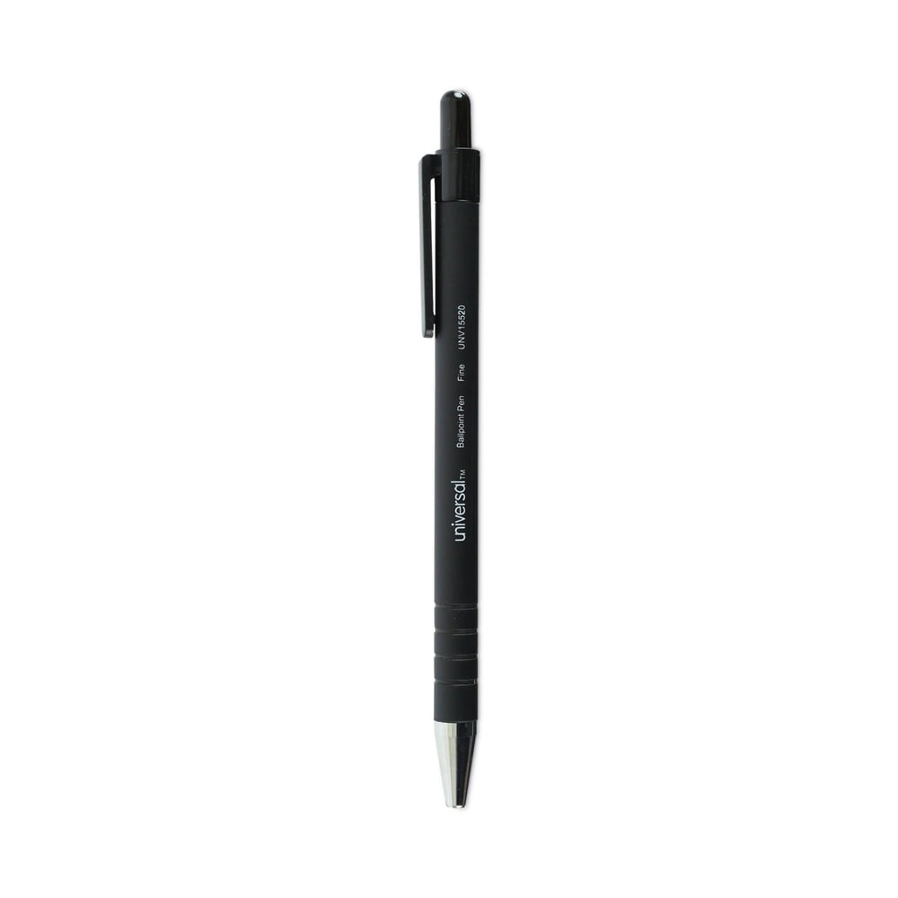 Universal UNV15520 0.7 mm Fine Retractable Ballpoint Pen - Black (1 Dozen)