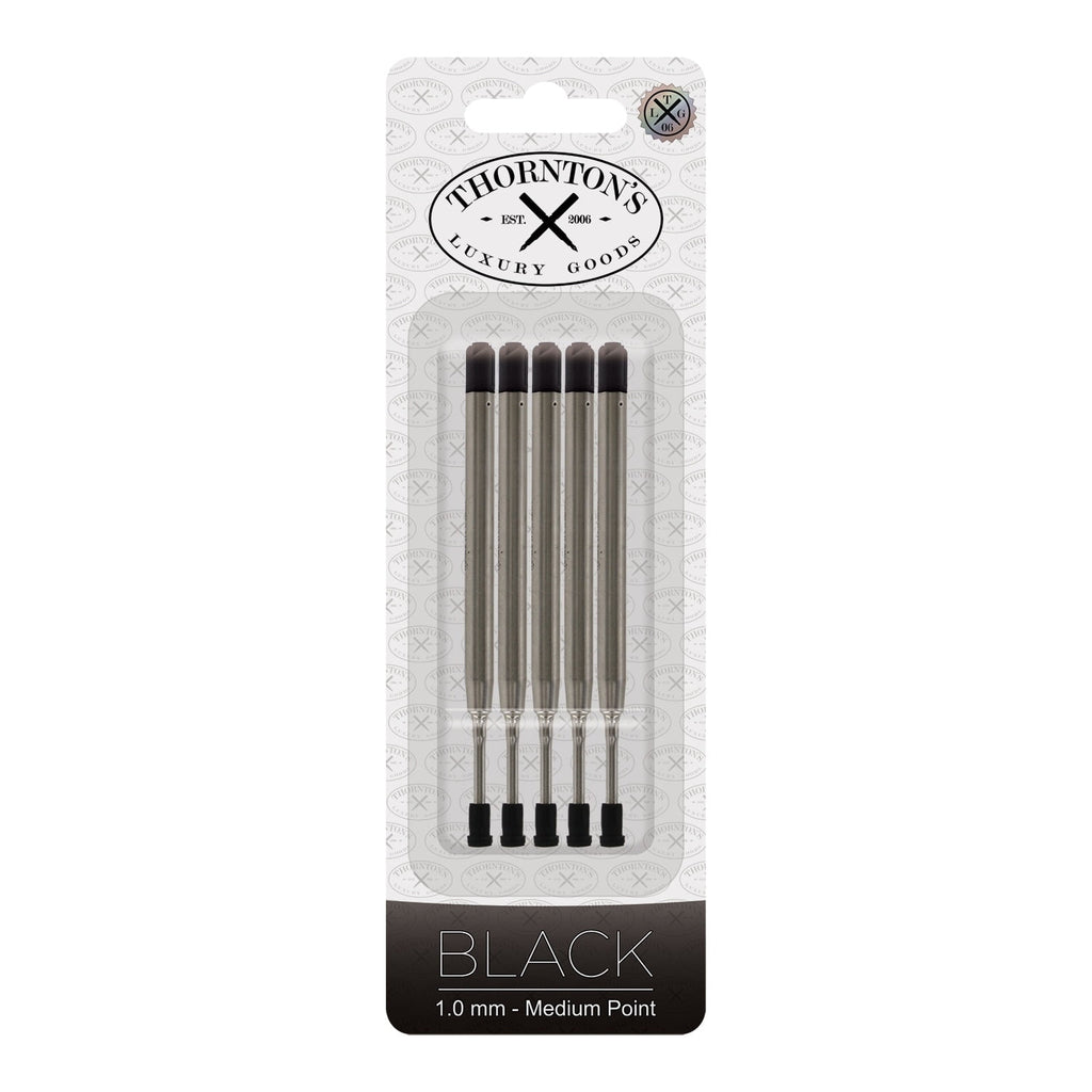 Thornton's Luxury Goods  Ballpoint Pen Refills to Fit Parker Style Ballpoint Pens(Pack of 5)