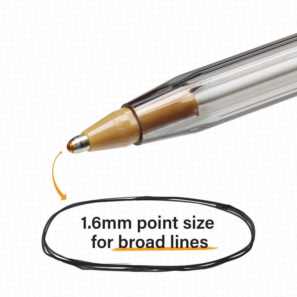 BIC Cristal Xtra Smooth Ball Point Pens, Medium Point (1.0 mm), Black, 48 Count