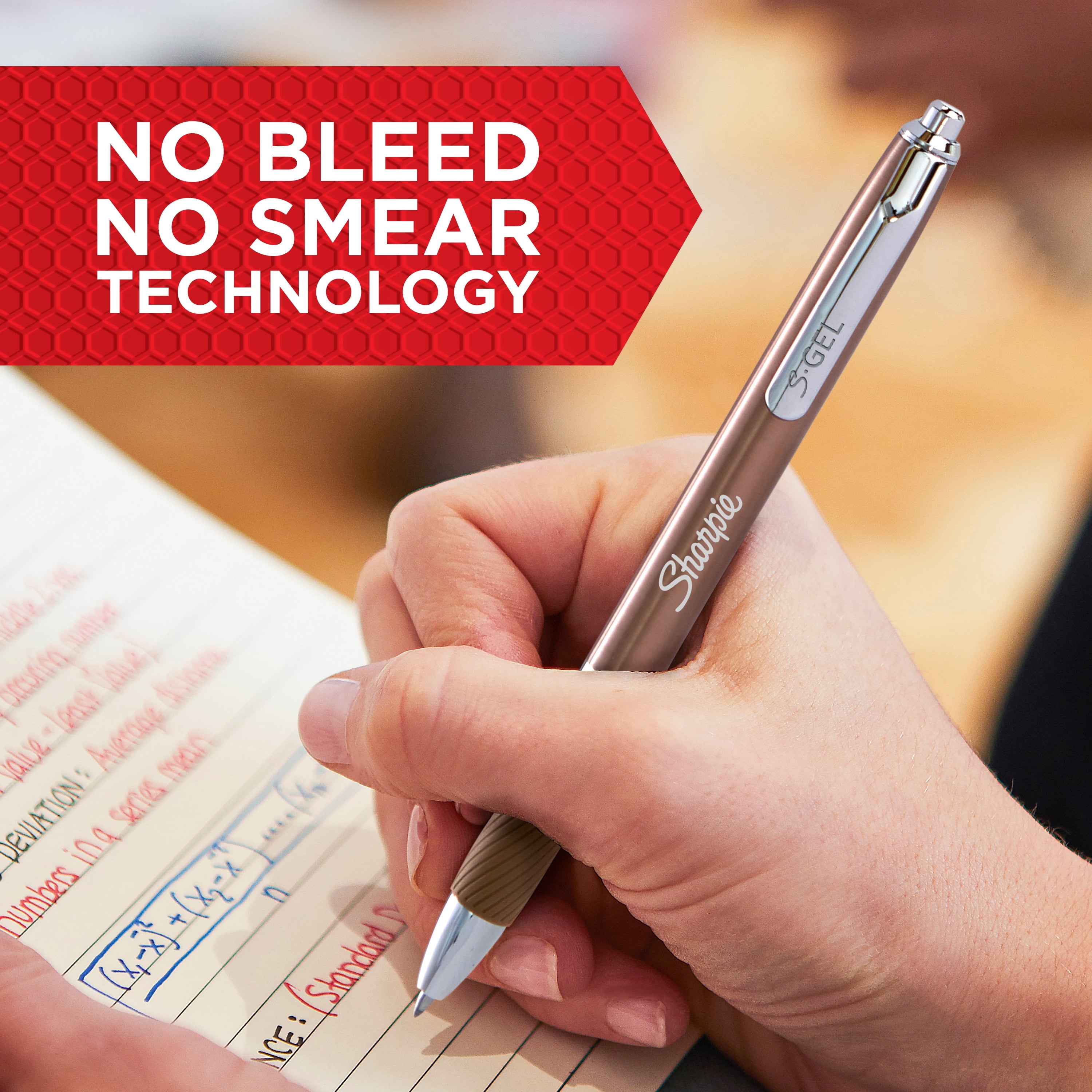 Sharpie S-Gel, Gel Pens, Sleek Metal Barrel, Matte Black, Medium Point (0.7mm), Black Ink, 4 Count