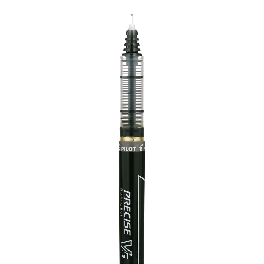 Pilot Precise V5 Rolling Ball Pens, Extra Fine, 0.5mm, Black Ink, 4 Pack