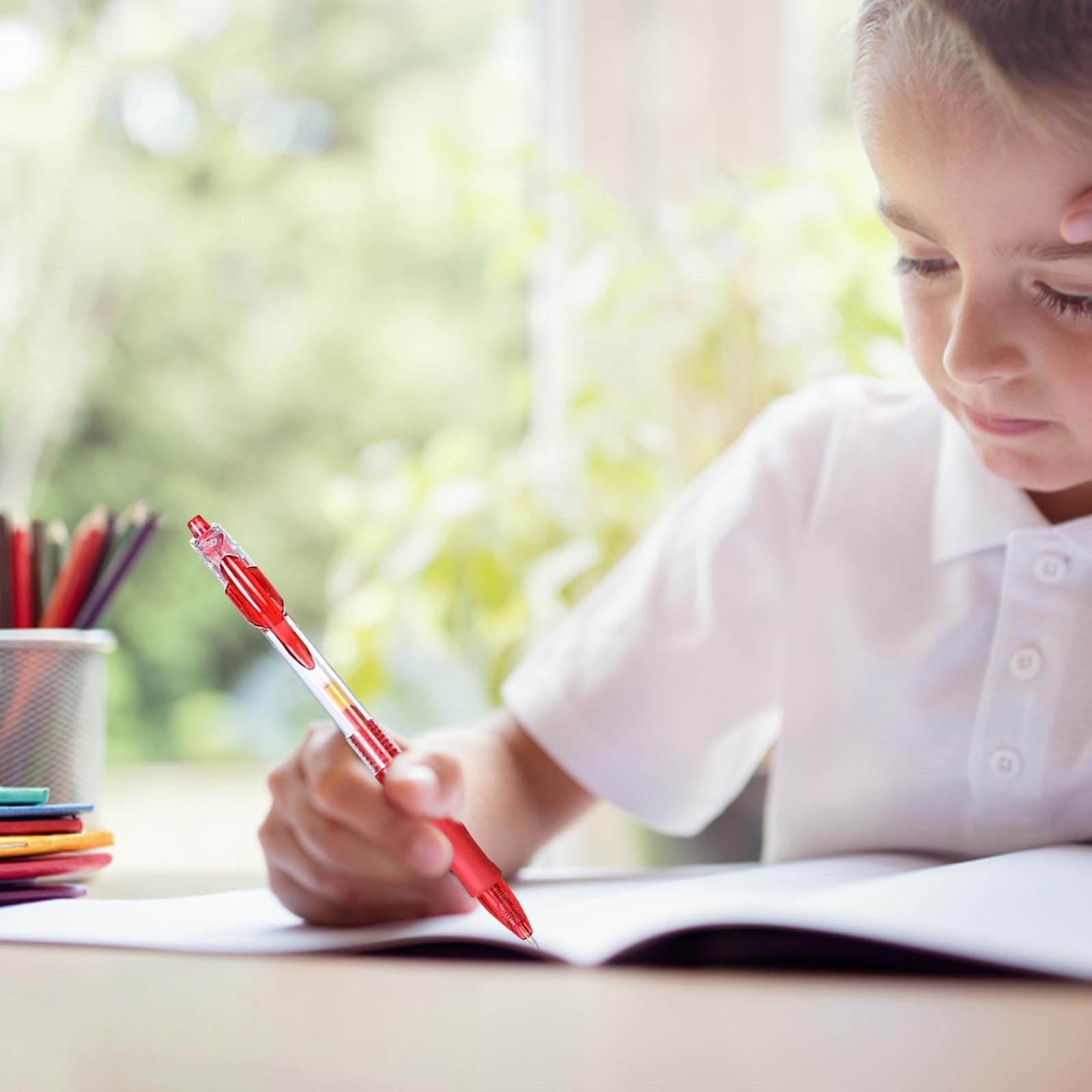 taicans Gel Roller Pens Fine Point 0.5 mm Gel Ink Pens Retractable Gel Ink Pens Red Ink No Bleed