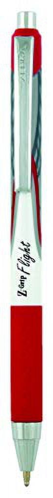 Zebra Pen Z-Grip Flight Retractable Ballpoint Pen, Bold Point, 1.2mm, Red Ink, 12-Count