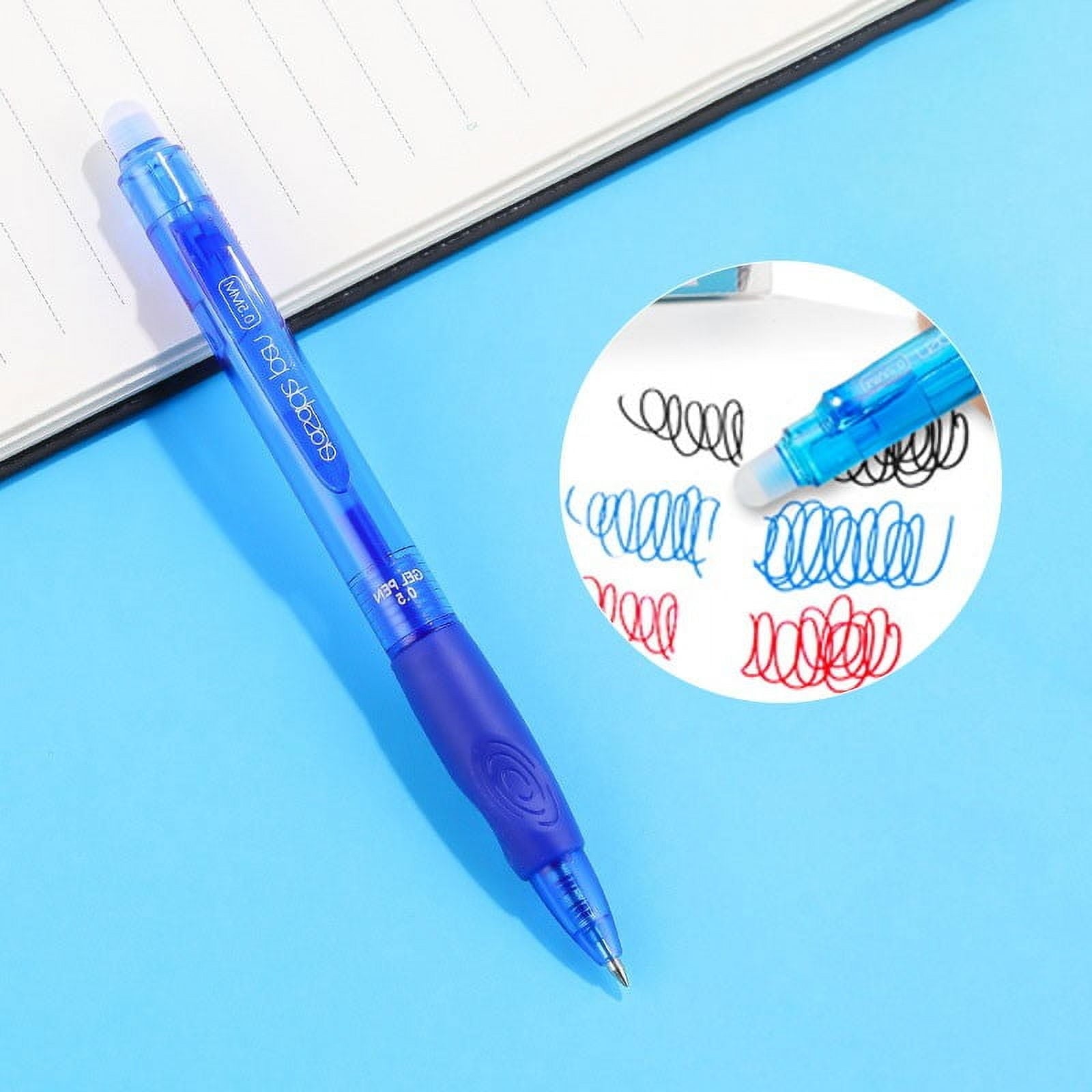 1-Pack Erasable Gel Pens | Retractable Click Design | 0.5mm Fine Point | Comfort Grip | for Writing, Drawing & Sch_ool/Office Use, Blue
