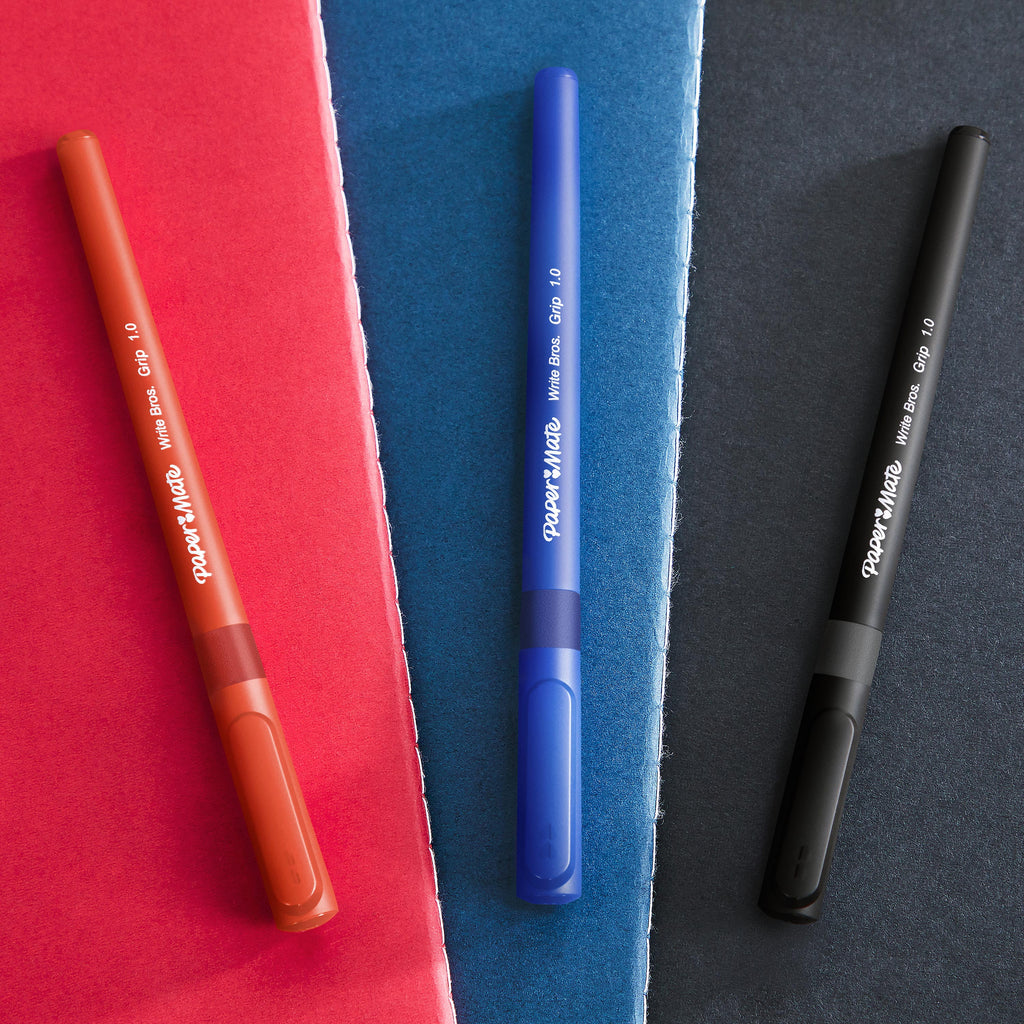 Paper Mate Ballpoint Pens, Write Bros. Grip Black Ink Pens, Medium Point (1.0 mm), 36 Count