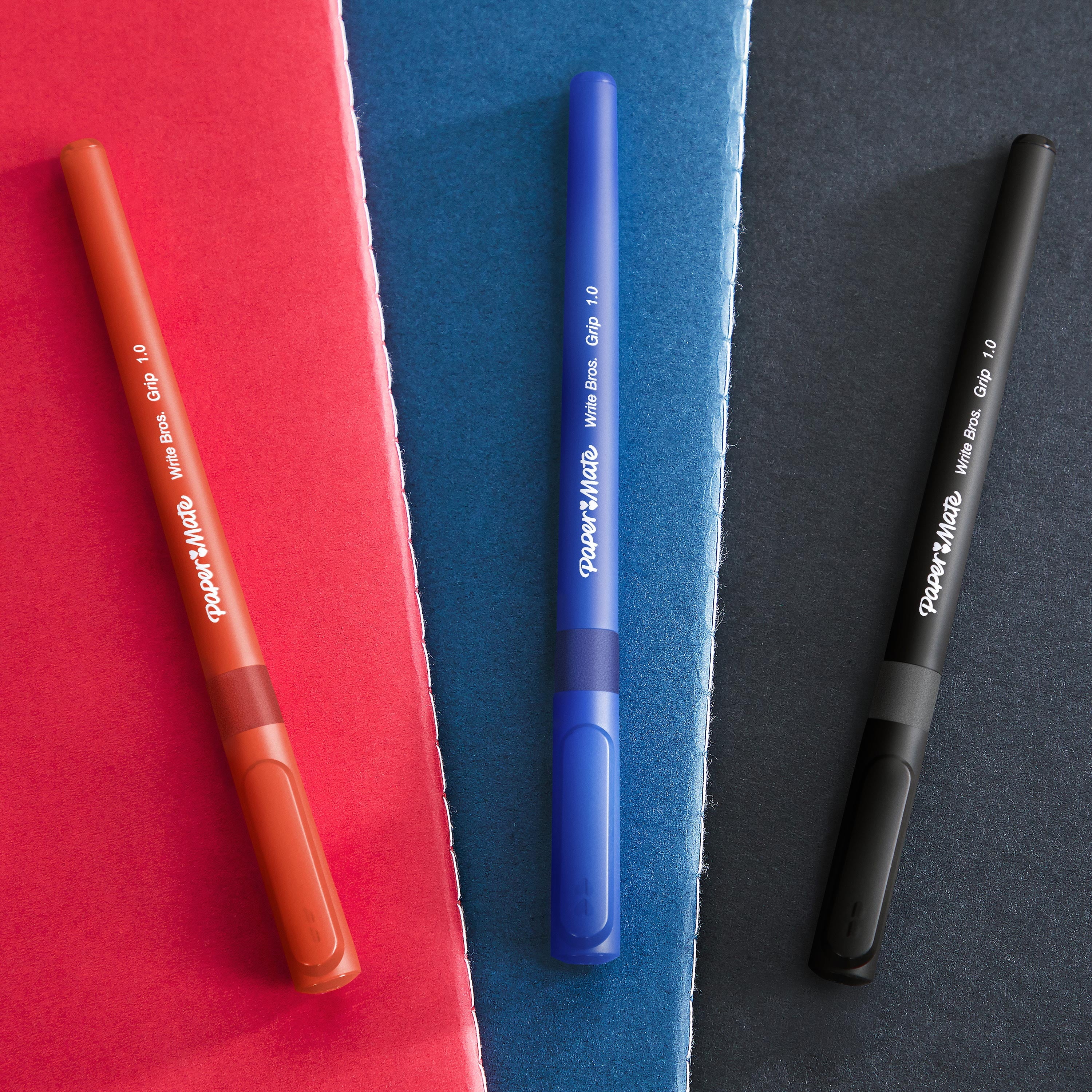 Paper Mate Ballpoint Pens, Write Bros. Grip Black Ink Pens, Medium Point (1.0 mm), 36 Count