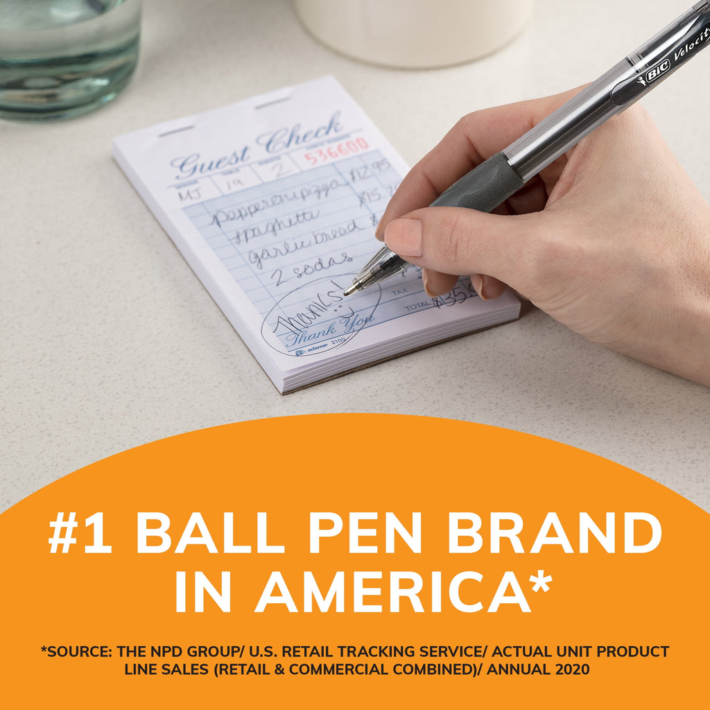 BIC Glide Retractable Ball Point Pen, Bold Point, 1.6mm, Blue Ink, 4 Count