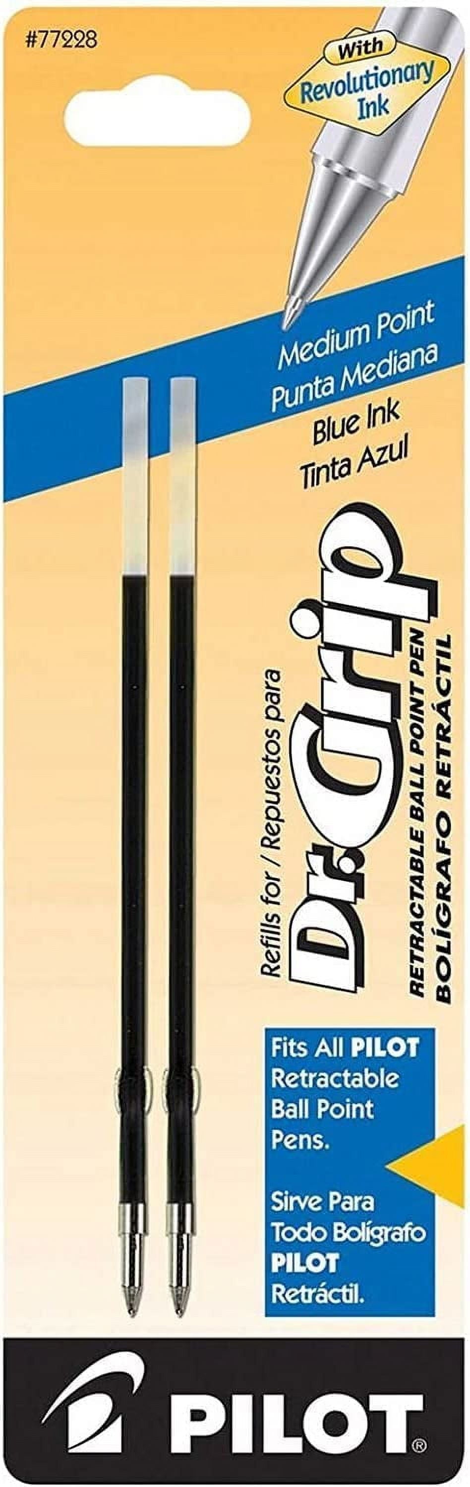 Pilot Dr. Grip Retractable Ballpoint Pens Single with 12 Blue refills, Medium, Blue Ink, 13 Count