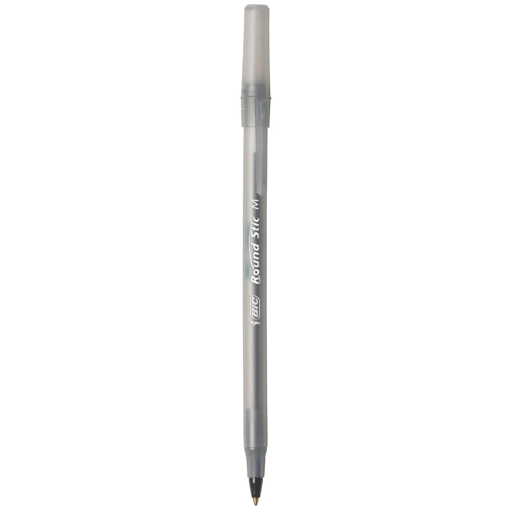 BIC Round Stic Xtra Life Ball Pens, Medium Point (1.0 mm), Black, 24-Count