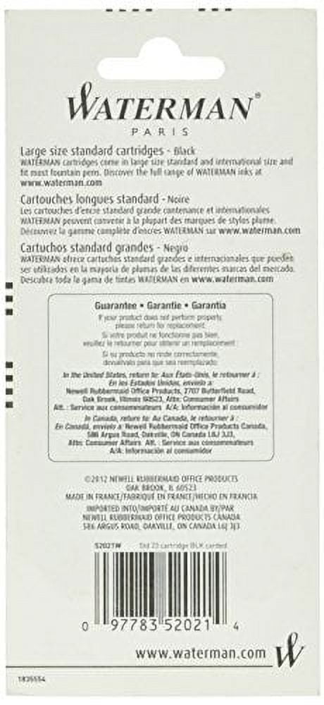 Waterman Waterman Fountain Pen Cartridges, Black, 8-Pack (52021W)