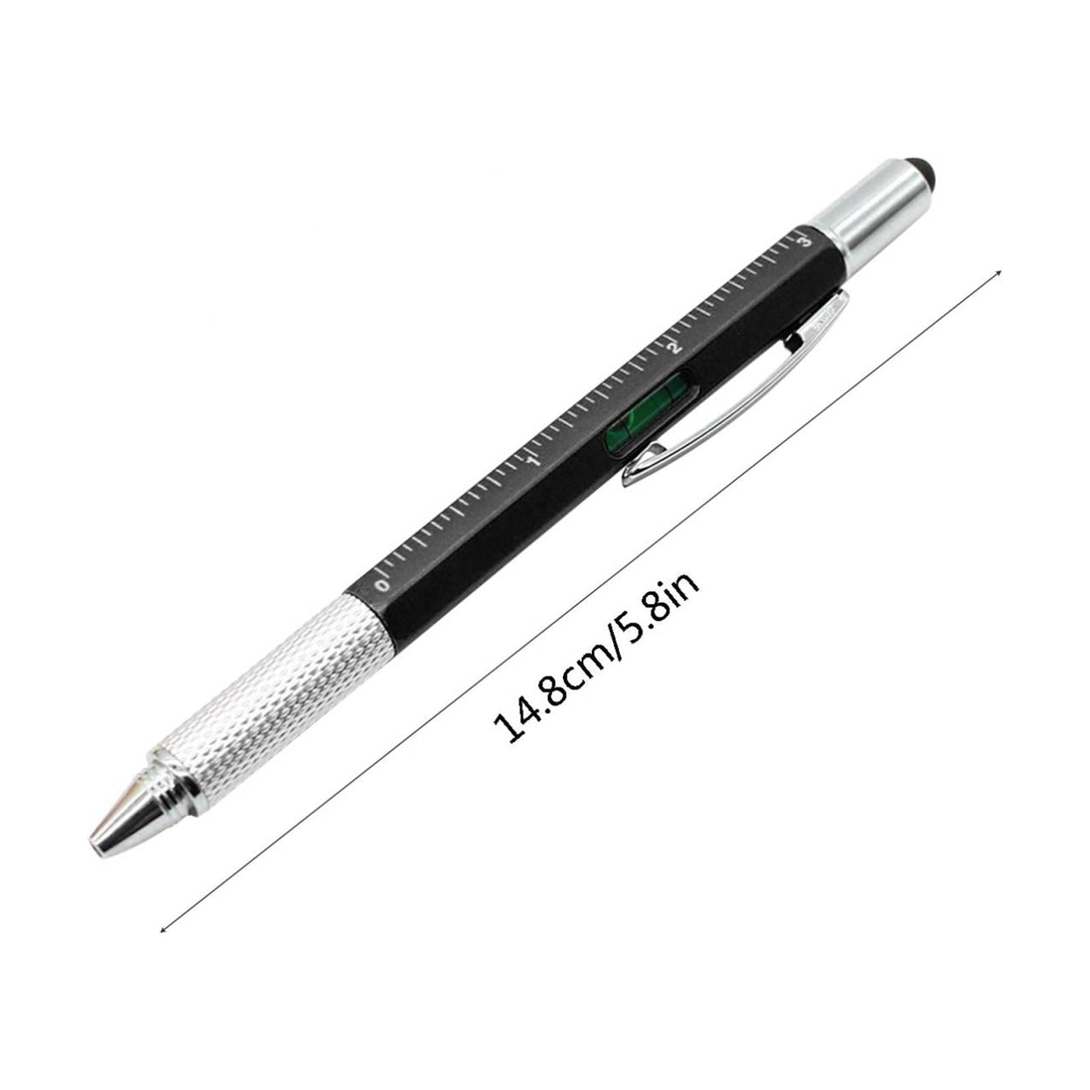 QISIWOLE 6 In 1 Multifunction Pen With Screwdriver Tool, Caliper, Level Scale, Measuring Function, 14.8cm/5.8inch Home, Office & Stationery Ball Point Pen