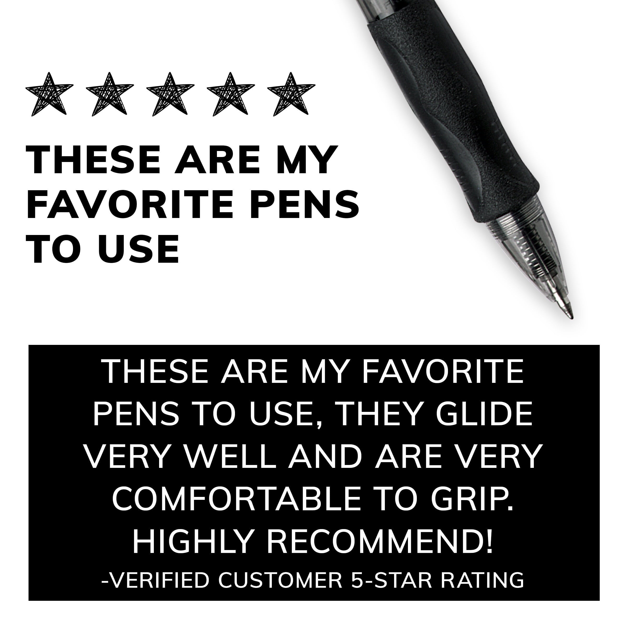BIC Gelocity Original Black Gel Pens, Medium Point (0.7mm), 12-Count Pack