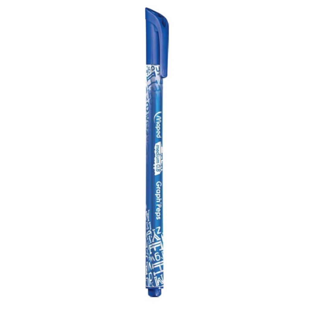 Maped Graph'Peps Medium Tip Triangular Felt Pens in Reusable Case - 12 Colors, Multi-Color