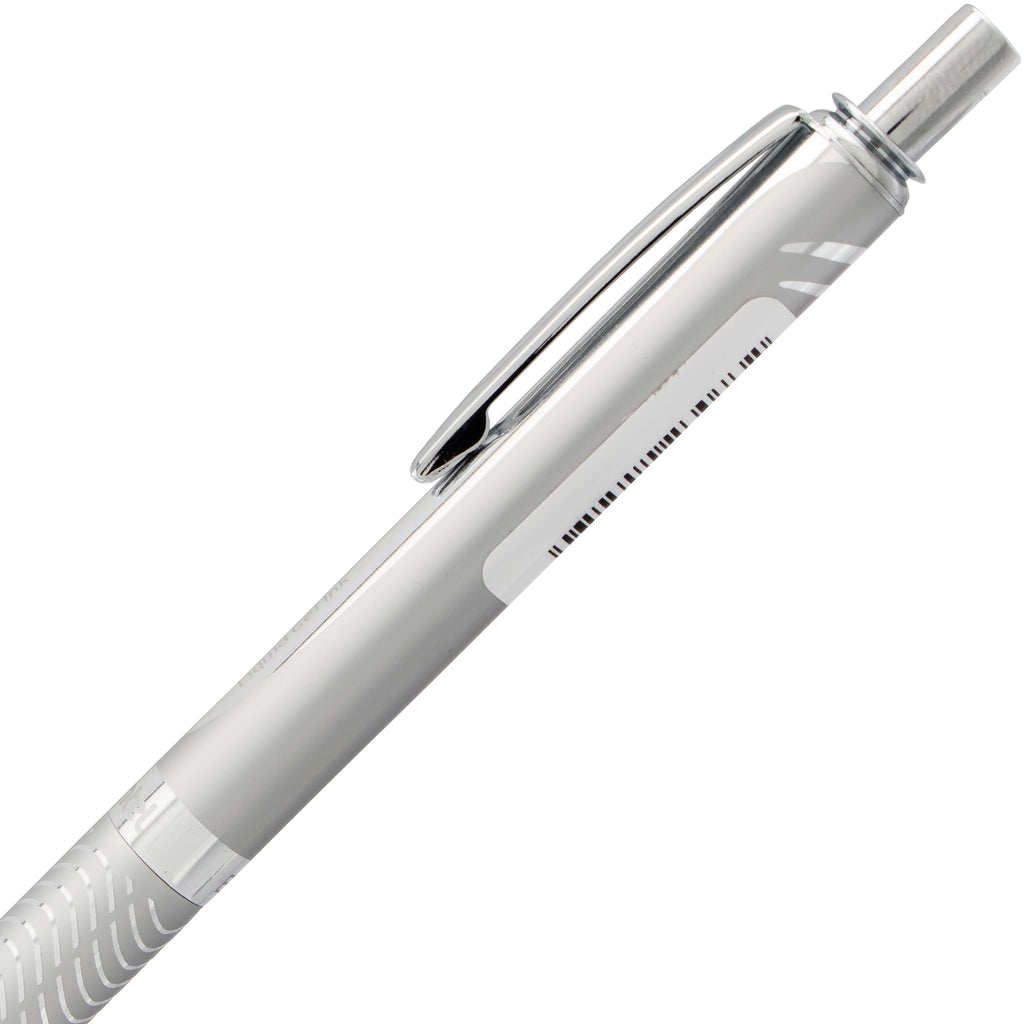 Pentel EnerGel Alloy Retractable Premium Liquid Gel Pen, (0.7mm) Metal Tip, Medium Line, Silver Barrel, Black Ink