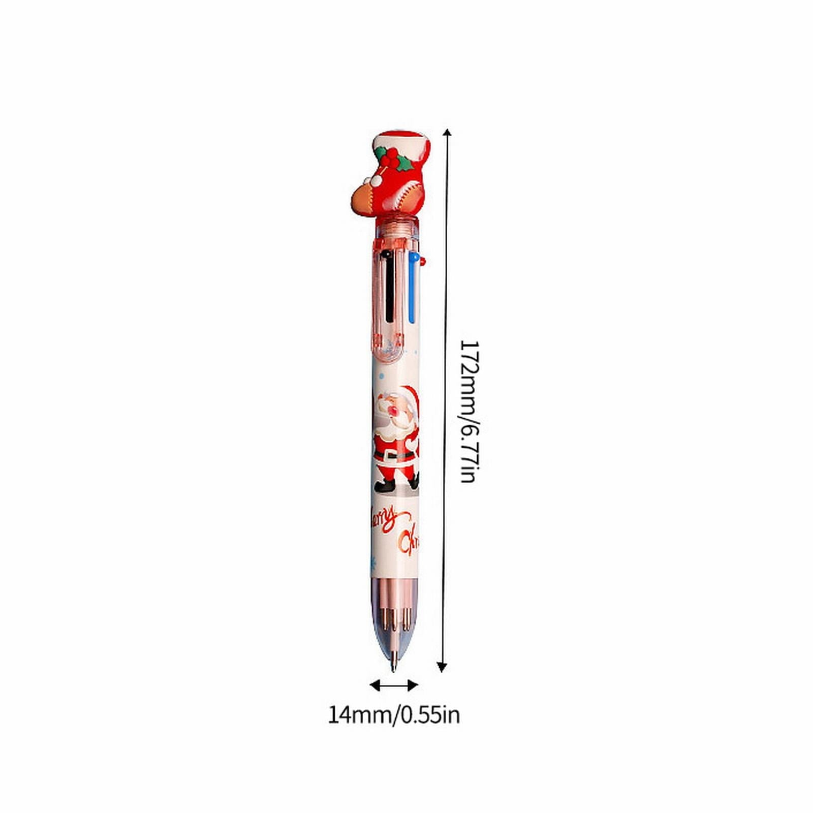 Christmas 6 Color Touch Ballpoint Pen Santa 6 Color Pen Random 0.5 inches in diameter