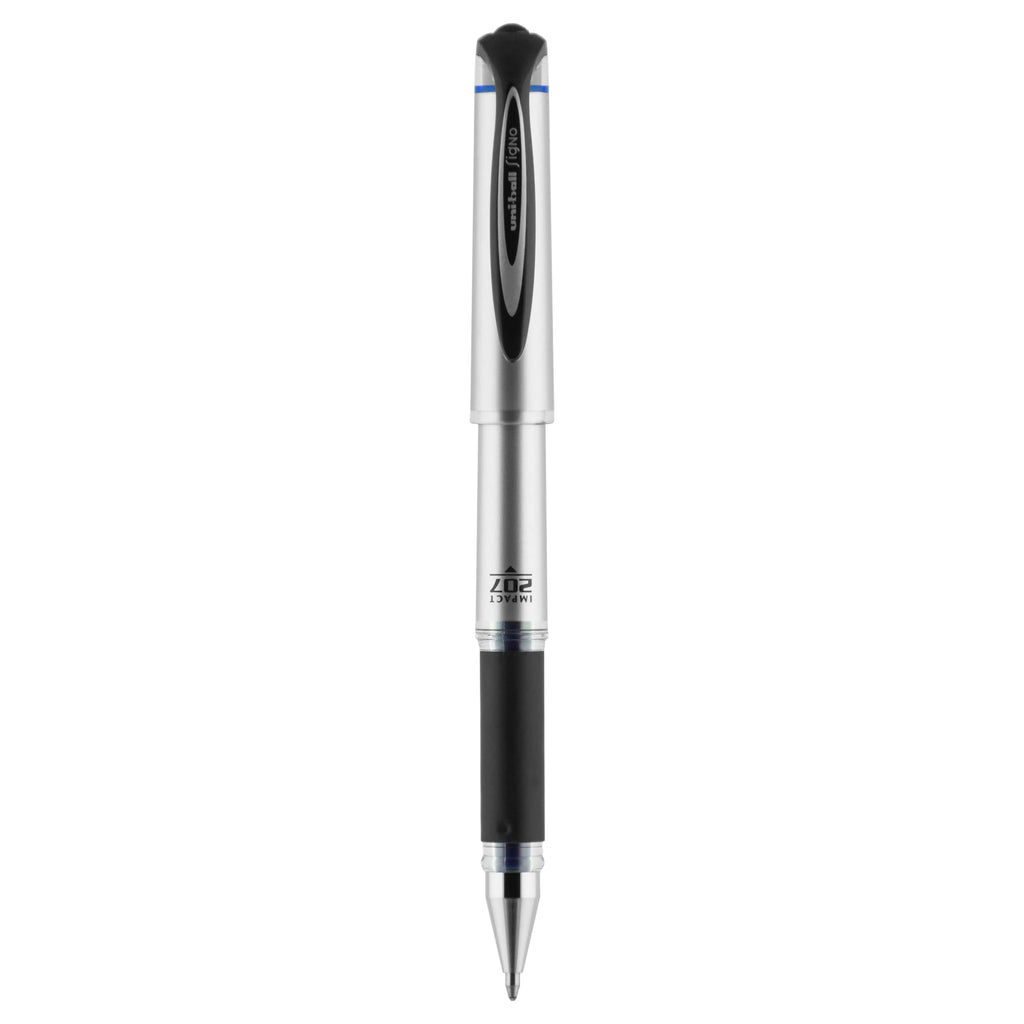 Uniball Signo 207 Impact Gel Pens, Bold Point (1.0mm), Blue Ink, 12 Count