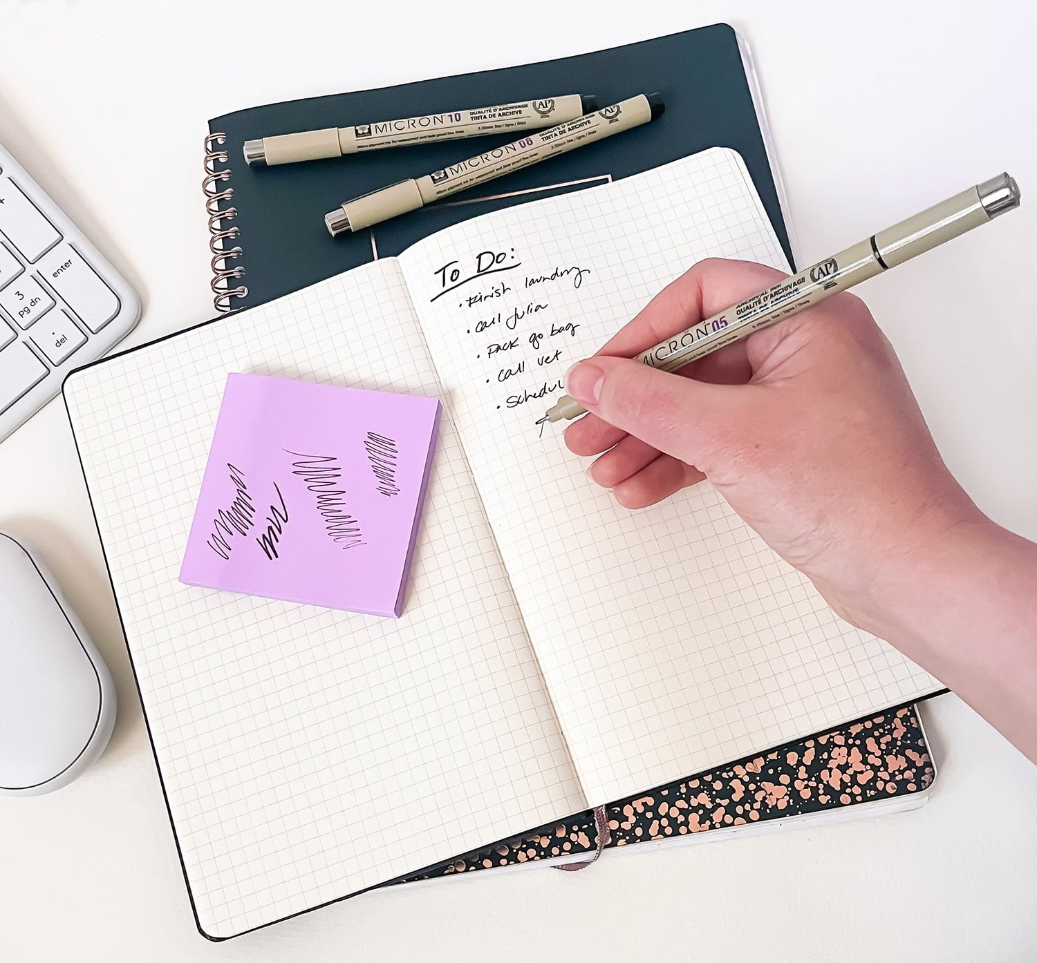 Sakura Pigma Micron Fine Liner Pen Set, Archival Black Ink, 4 Pen Tip Sizes 03, 05, 08, 10