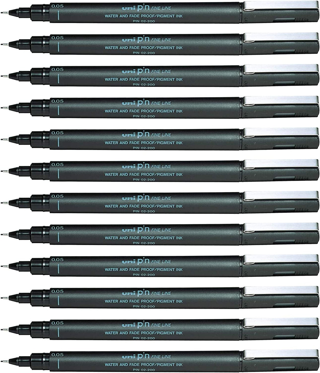 uni-ball PIN 0.05 mm Pen - Black (Pack of 12)