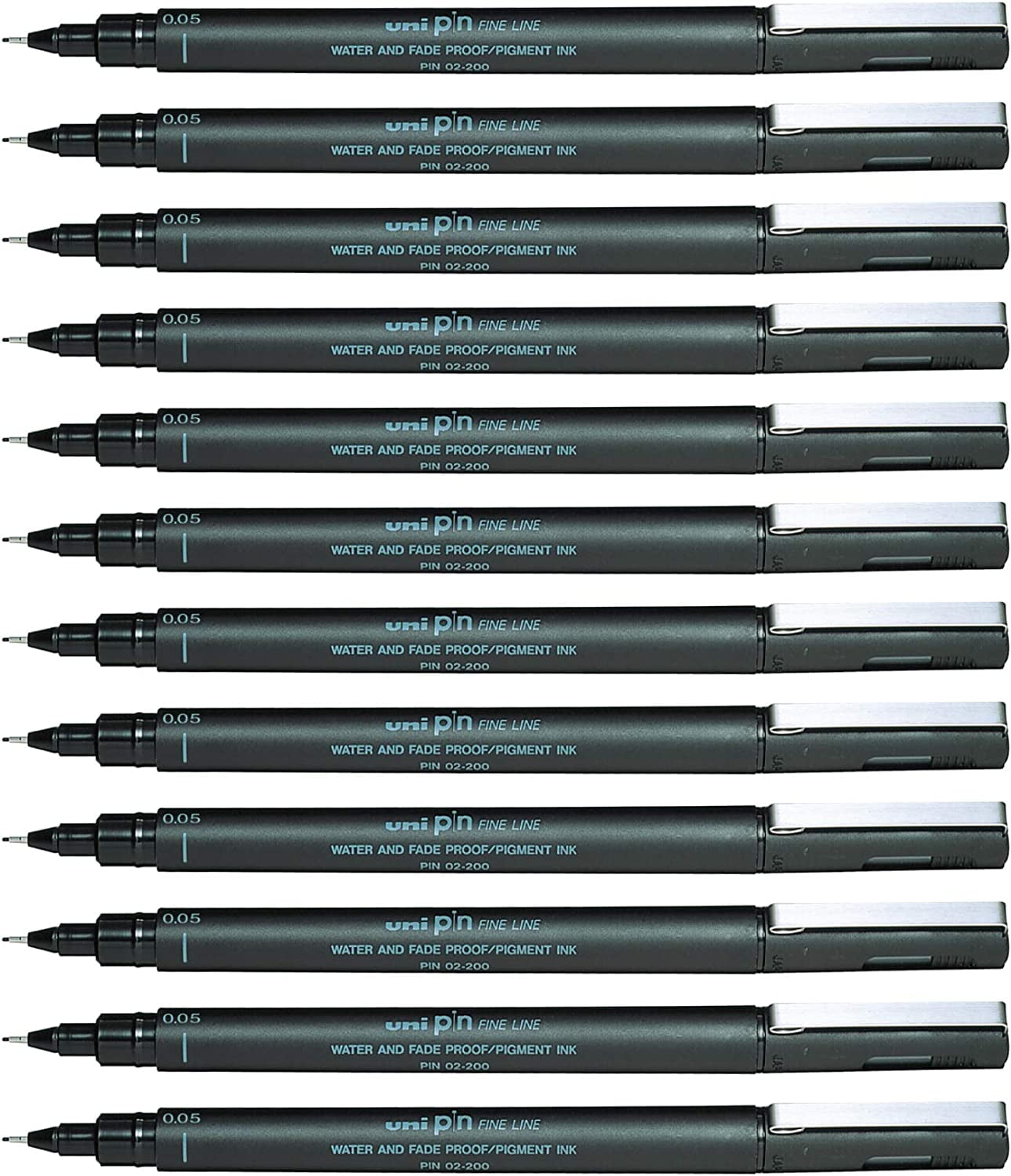 uni-ball PIN 0.05 mm Pen - Black (Pack of 12)